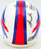 Jim Kelly, Thurman Thomas & Andre Reed Autographed Buffalo Bills Team Greats White Speed Mini Helmet Beckett BAS Witness Stock #236172
