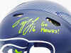 Tyler Lockett Autographed Seattle Seahawks Blue Full Size Speed Authentic Helmet "Go Hawks" MCS Holo Stock #236375