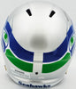 Tyler Lockett Autographed Seattle Seahawks Silver 1983-01 Throwback Full Size Speed Replica Helmet MCS Holo Stock #236383