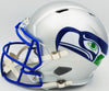 Tyler Lockett Autographed Seattle Seahawks Silver 1983-01 Throwback Full Size Speed Replica Helmet MCS Holo Stock #236383