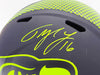 Tyler Lockett Autographed Seattle Seahawks Eclipse Black Full Size Speed Replica Helmet MCS Holo Stock #236379