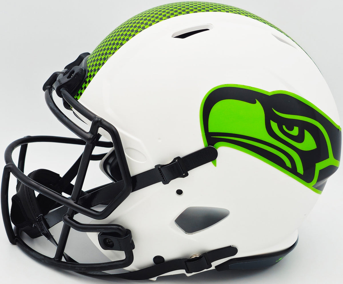 Tyler Lockett Autographed Seattle Seahawks Lunar Eclipse White Full Size Speed Authentic Helmet MCS Holo Stock #236381