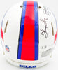 Jim Kelly, Thurman Thomas & Andre Reed Autographed Buffalo Bills Team Greats White Full Size Speed Authentic Helmet Beckett BAS Witness Stock #236170