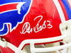 Jim Kelly, Thurman Thomas & Andre Reed Autographed Buffalo Bills Team Greats Red 1987-01 Throwback Full Size Speed Authentic Helmet Beckett BAS Witness Stock #236169