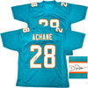 Miami Dolphins De'Von Achane Autographed Teal Jersey Beckett BAS Witness Stock #221539