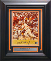 Cal Ripken Jr. Autographed Framed 8x10 Photo Baltimore Orioles "Best Wishes" Beckett BAS QR #BM37224