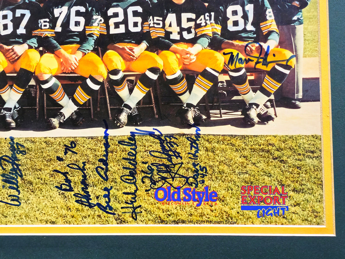 1966 Green Bay Packers Team Signed Autographed Framed 16x20 Photo With 34 Signatures Including Bart Starr Beckett BAS #AD78728