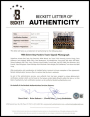 1966 Green Bay Packers Team Signed Autographed Framed 16x20 Photo With 34 Signatures Including Bart Starr Beckett BAS #AD78728