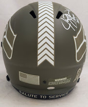 Steve Largent & Jim Zorn Autographed Seattle Seahawks Camo Salute To Service Full Size Replica Speed Helmet "Go Hawks!" MCS Holo Stock #210443