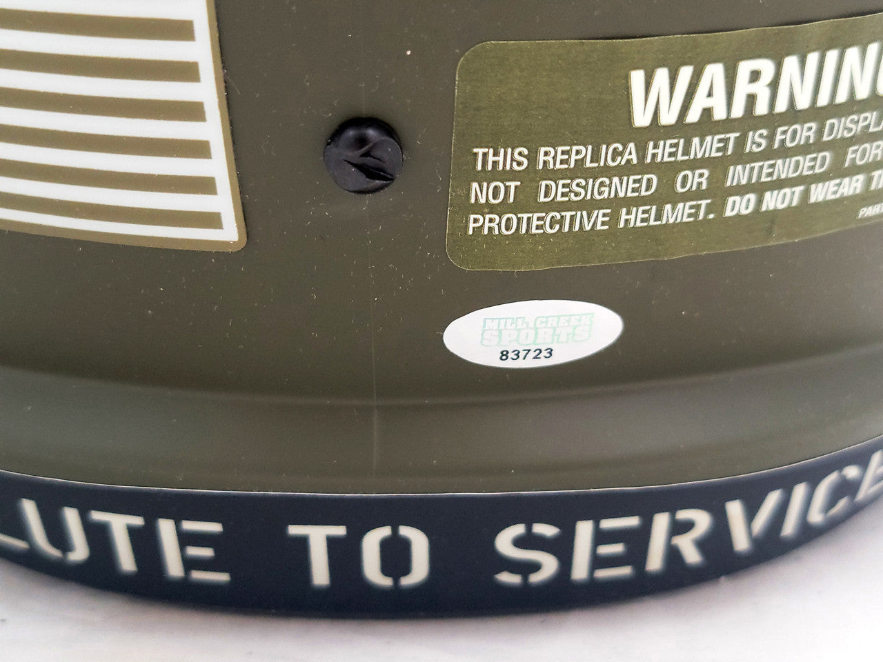 Steve Largent & Jim Zorn Autographed Seattle Seahawks Camo Salute To Service Full Size Replica Speed Helmet "Go Hawks!" MCS Holo Stock #210443