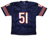 Chicago Bears Dick Butkus Autographed Blue Jersey Beckett BAS Stock #210523