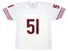 Chicago Bears Dick Butkus Autographed White Jersey Beckett BAS Witness Stock #210525