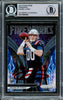 Mac Jones Autographed 2021 Panini Prizm Fireworks Rookie Card #F-25 New England Patriots Beckett BAS #14860965