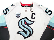 Seattle Kraken Mark Giordano Autographed White Adidas Authentic Jersey Size 54 Captain & Inaugural Season Patch Fanatics Holo Stock #210530