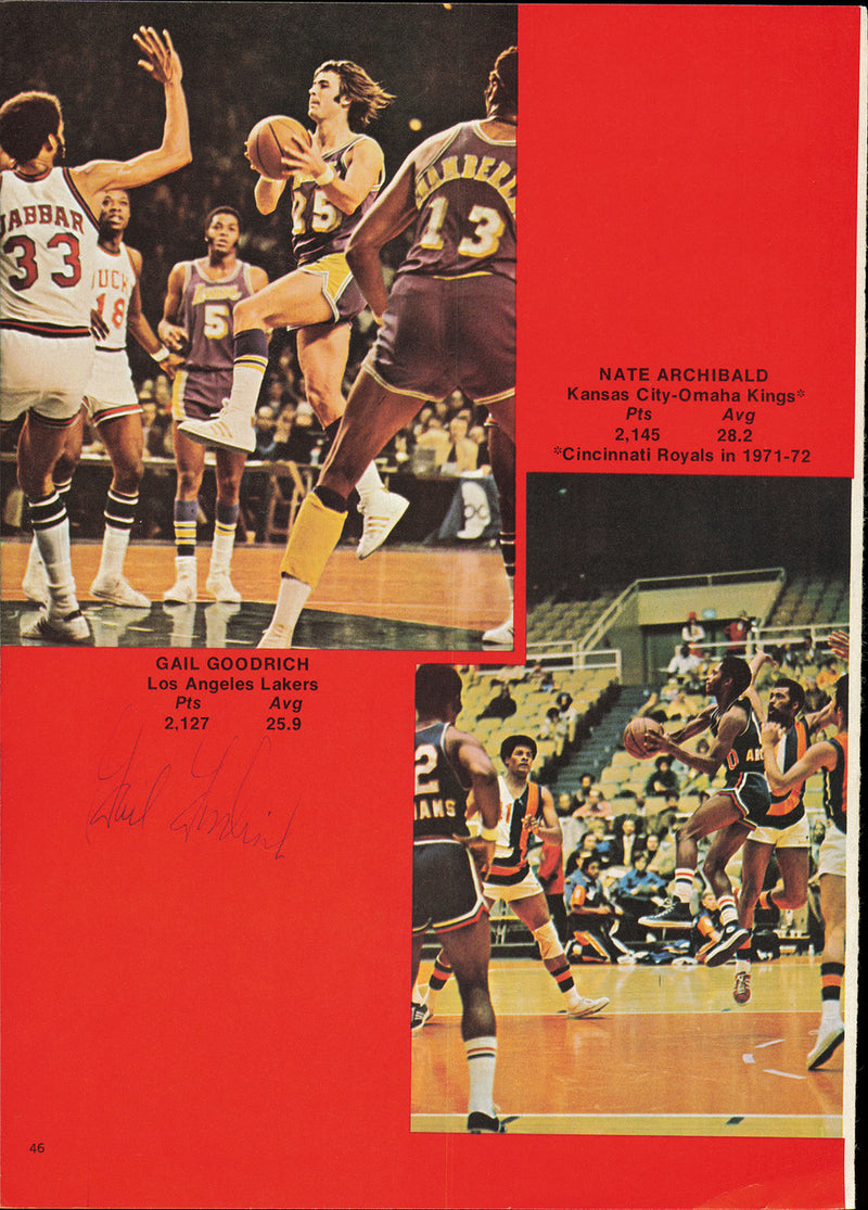 John Havlicek, Rick Barry & Gail Goodrich Autographed 8x11 Magazine Page Photo Beckett BAS #AE08244