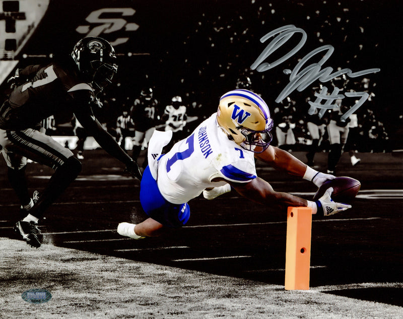 Dillon Johnson Autographed 8x10 Photo Washington Huskies vs. USC Spotlight MCS Holo Stock #222080