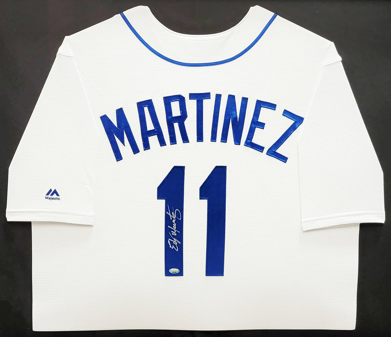Seattle Mariners Edgar Martinez Autographed Framed White Majestic Jersey MCS Holo Stock #210137