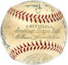 1955 Kansas City A's Team Autographed Official Harridge AL Baseball With 21 Signatures Including Enos Slaughter Beckett BAS #AE08361