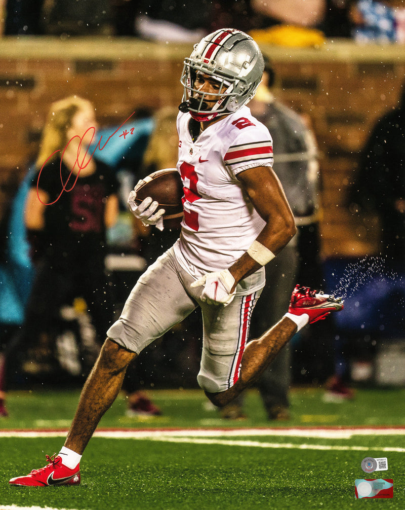 Chris Olave Autographed 16x20 Photo Ohio State Buckeyes Beckett BAS Witness Stock #222852