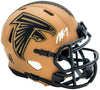Michael Vick Autographed Atlanta Falcons Camo Brown Speed Mini Helmet Beckett BAS Witness Stock #223741