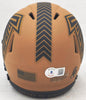 Michael Vick Autographed Atlanta Falcons Camo Brown Speed Mini Helmet Beckett BAS Witness Stock #223741