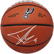 Tony Parker Autographed Authentic Leather San Antonio Spurs Logo Basketball San Antonio Spurs Beckett BAS Witness Stock #222837