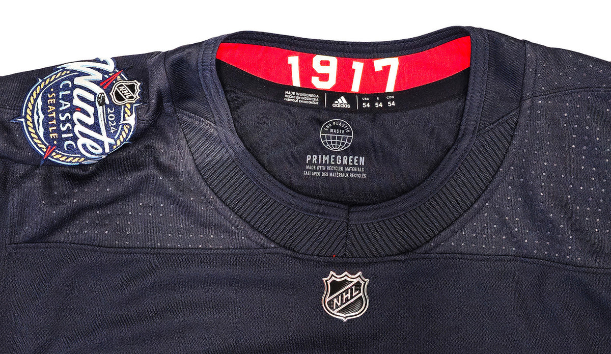 Seattle Kraken Matty Beniers Autographed Blue & Cream Adidas 2024 Winter Classic Jersey Size 54 With Patch Fanatics Holo Stock #223731
