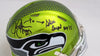 Steve Largent & Jim Zorn Autographed Seattle Seahawks Flash Green Speed Mini Helmet MCS Holo Stock #211062