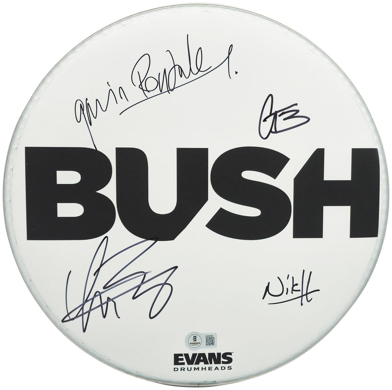Bush Autographed Drumhead Signed By All 4 Band Members Including Gavin Rossdale Beckett BAS Stock #237003
