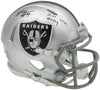 DJ Turner Autographed Las Vegas Raiders Silver Speed Mini Helmet "Just Win Baby" Beckett BAS Witness Stock #236679