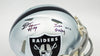 DJ Turner Autographed Las Vegas Raiders Silver Speed Mini Helmet "Just Win Baby" Beckett BAS Witness Stock #236679
