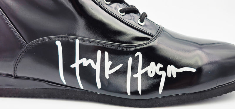 Hulk Hogan Autographed Black Right Foot Boot Shoes WWE JSA Stock #237071