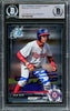 Juan Soto Autographed 2017 Bowman Chrome Draft Rookie Card #BDC162 New York Mets Beckett BAS Stock #211229