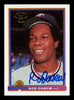 Rod Carew Autographed 1991 Bowman Card #1 Minnesota Twins Stock #211315