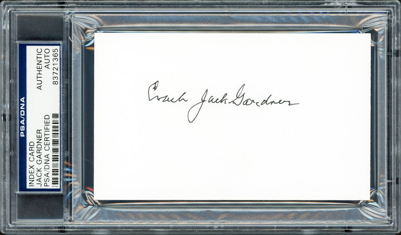 Jack Gardner Autographed 3x5 Index Card Kansas State University Coach PSA/DNA Stock #211332