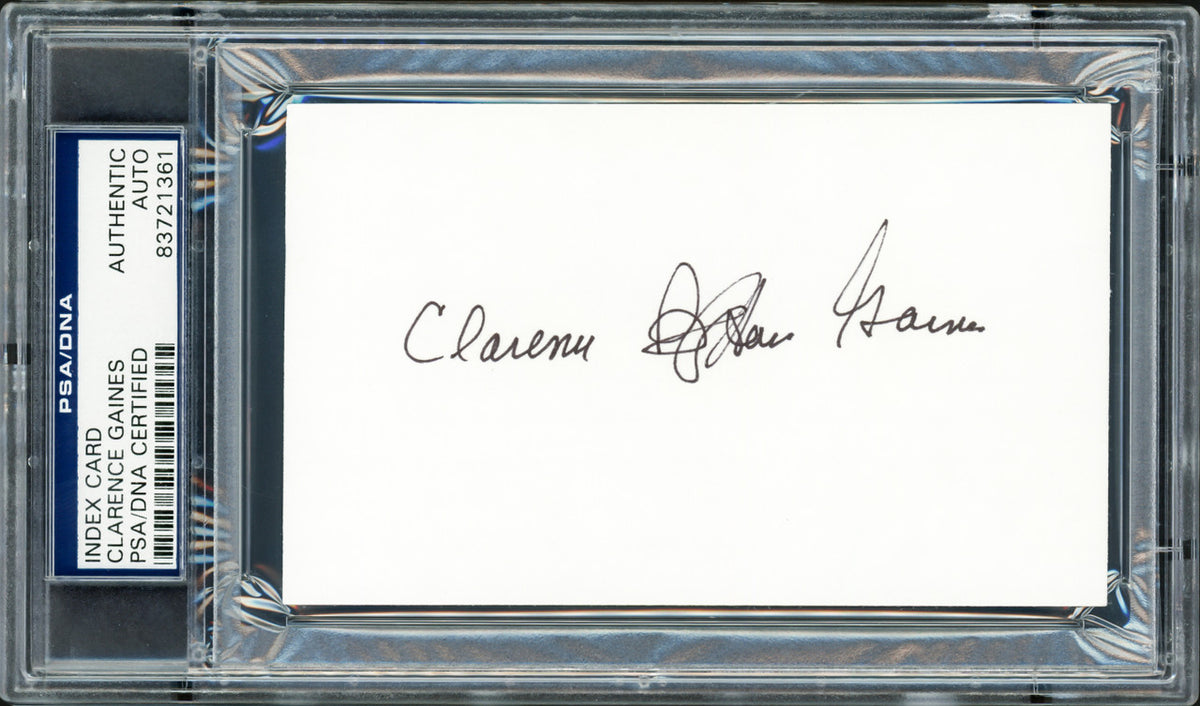 Clarence "Big House" Gaines Autographed 3x5 Index Card Winston-Salem State University PSA/DNA Stock #211336
