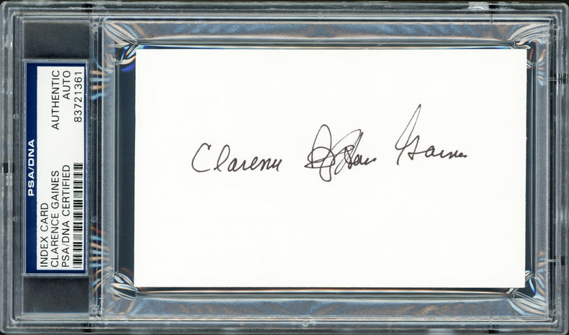 Clarence "Big House" Gaines Autographed 3x5 Index Card Winston-Salem State University PSA/DNA Stock #211336