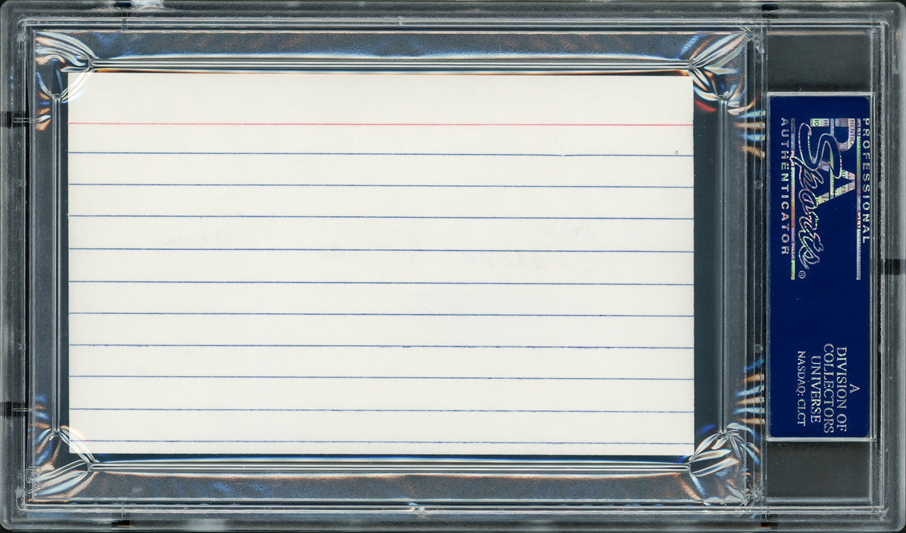 Clarence "Big House" Gaines Autographed 3x5 Index Card Winston-Salem State University PSA/DNA Stock #211336