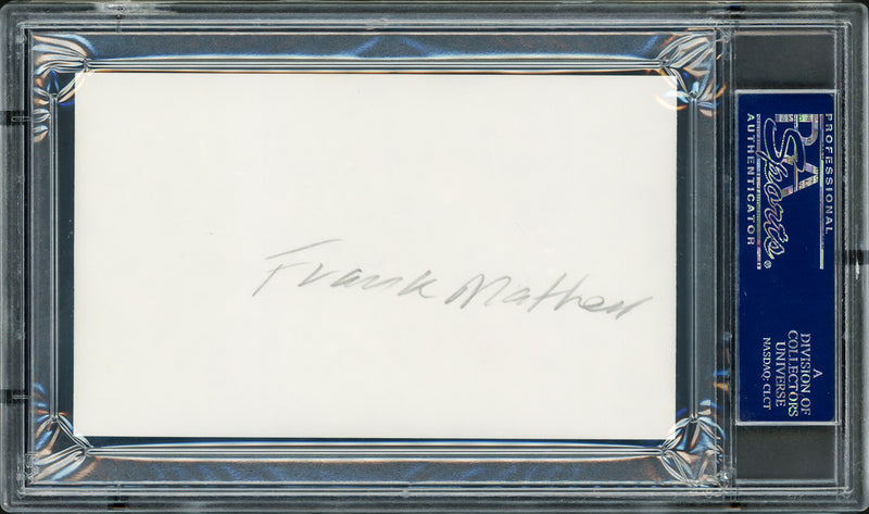 Frank Mathers Autographed 3x5 Index Card Toronto Maple Leafs PSA/DNA Stock #211338