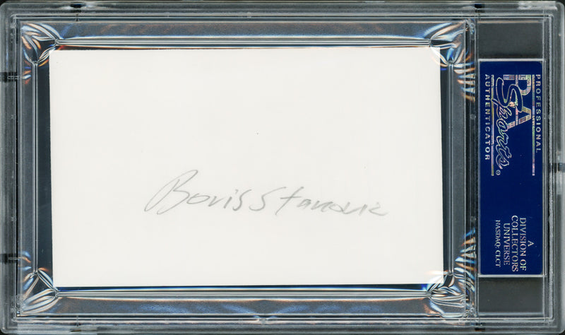 Borislav "Bora" Stankovic Autographed 3x5 Index Card PSA/DNA Stock #211339