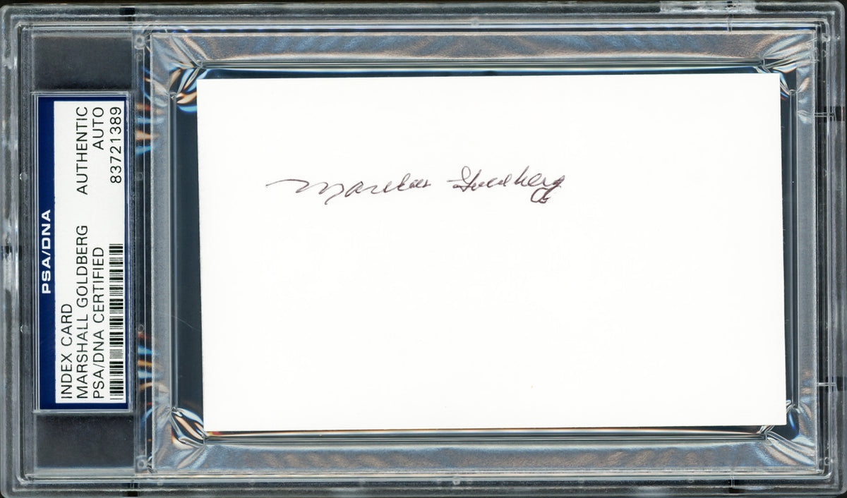 Marshall Goldberg Autographed 3x5 Index Card University of Pittsburgh, Chicago Cardinals PSA/DNA Stock #211340