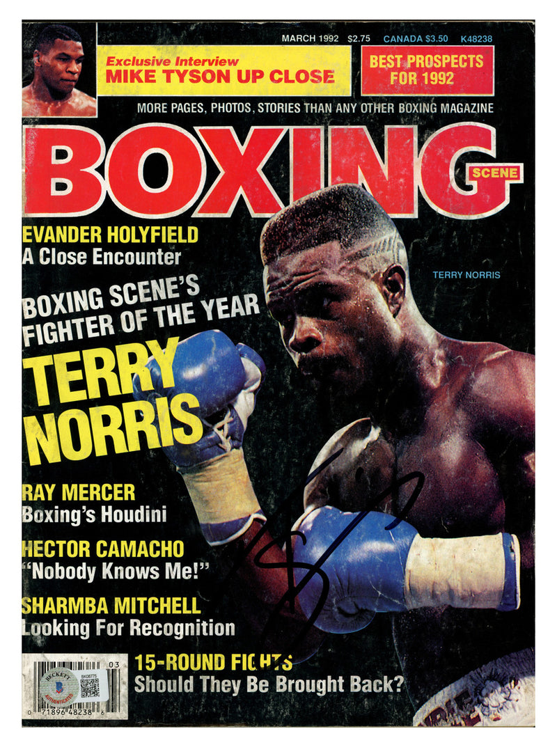Terry Norris Autographed Boxing Scene Magazine Beckett BAS QR #BK08775