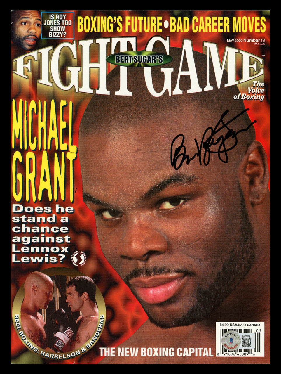 Bert Sugar Autographed Fight Game Magazine Beckett BAS QR #BK08839