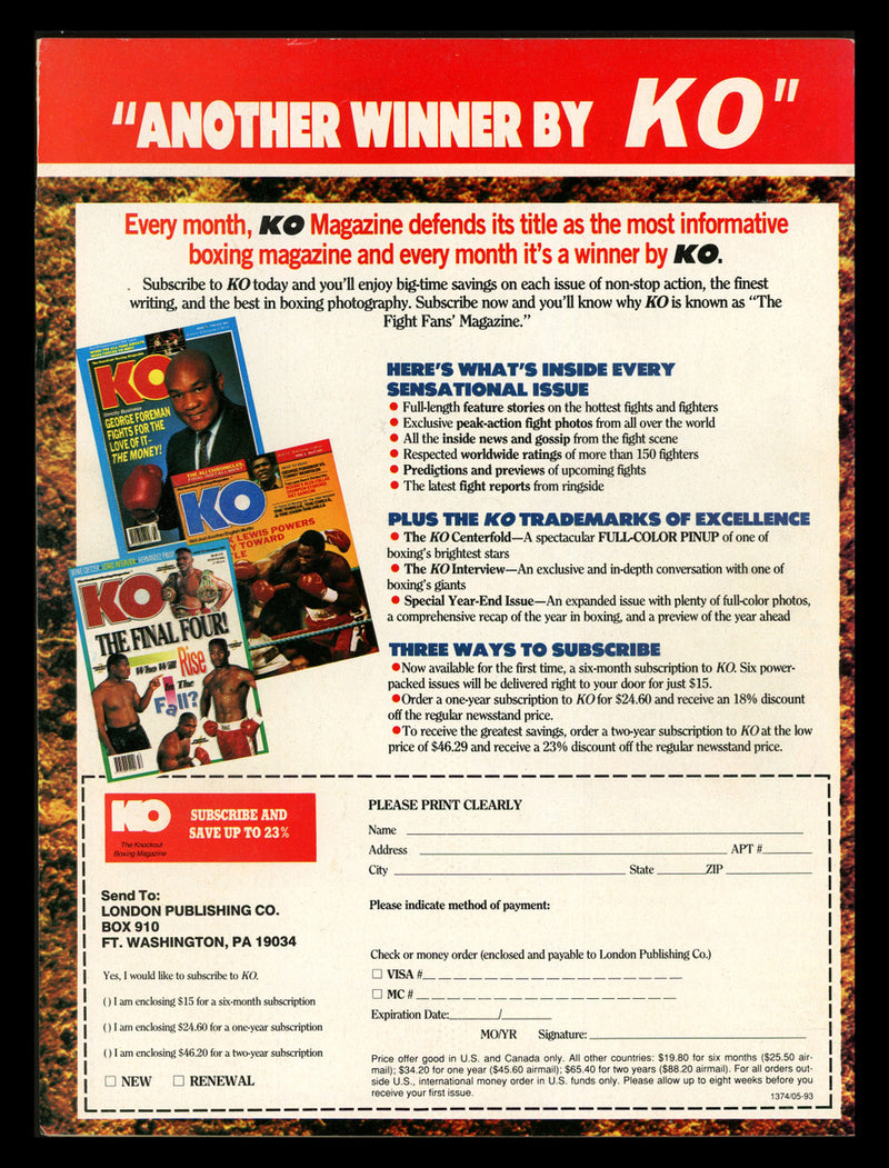Michael Carbajal Autographed KO Magazine Beckett BAS QR #BK08847