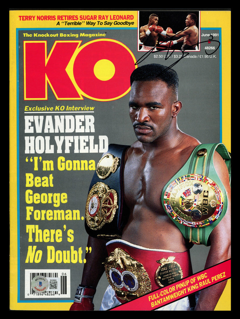 Terry Norris Autographed KO Magazine Beckett BAS QR #BK08862