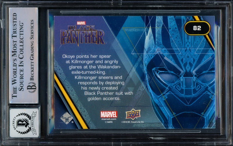 Michael B. Jordan Autographed 2018 Upper Deck Black Panther Card #82 Marvel Auto Grade Gem Mint 10 Beckett BAS #16244437