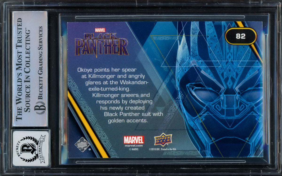 Michael B. Jordan Autographed 2018 Upper Deck Black Panther Silver Card #82 Marvel Auto Grade Gem Mint 10 Beckett BAS #16244380