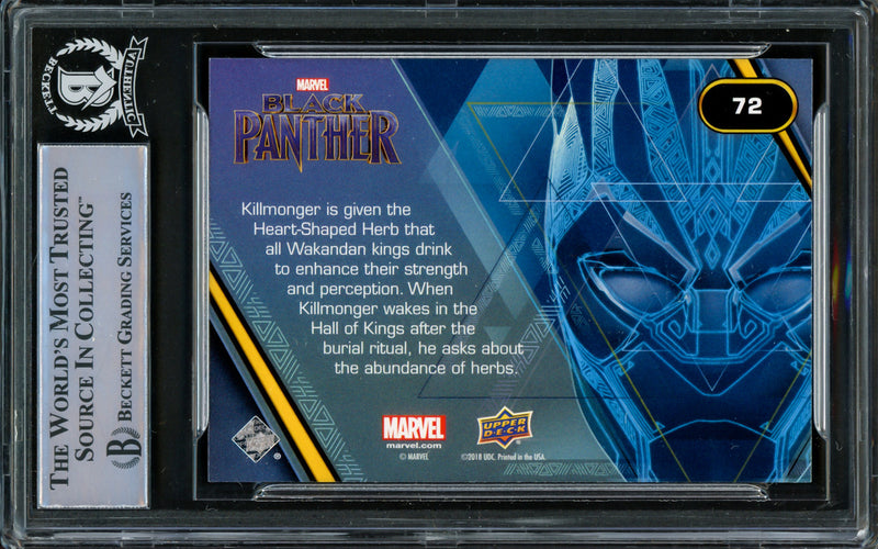 Michael B. Jordan Autographed 2018 Upper Deck Black Panther Silver Card #72 Marvel Beckett BAS #16245283
