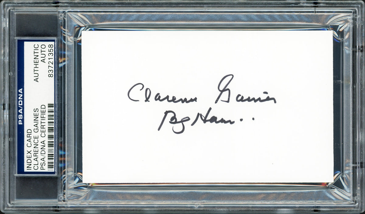 Clarence "Big House" Gaines Autographed 3x5 Index Card Winston-Salem State University PSA/DNA #83721358