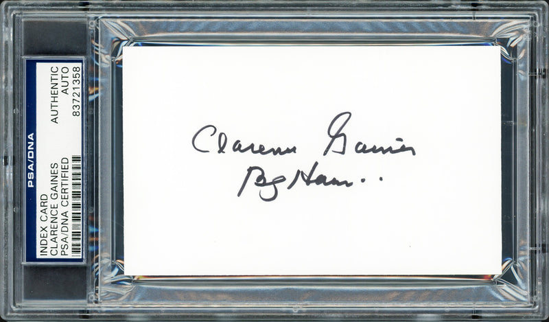 Clarence "Big House" Gaines Autographed 3x5 Index Card Winston-Salem State University PSA/DNA #83721358